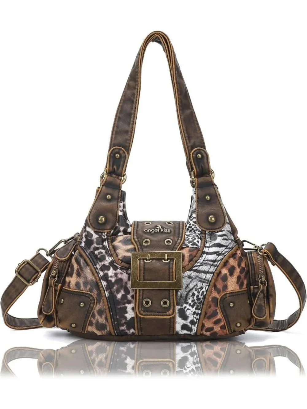 Stylish Vegan Leather Hobo Purse for Women - Vintage Multi-Pocket Crossbody Tote
